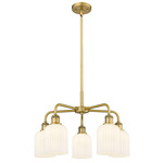 Bridal Veil 516 Chandelier - Brushed Brass / Gloss White
