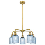 Bridal Veil 516 Chandelier - Brushed Brass / Princess Blue