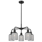 Bridal Veil 516 Chandelier - Matte Black / Light Smoke