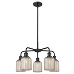Bridal Veil 516 Chandelier - Matte Black / Mercury