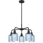 Bridal Veil 516 Chandelier - Matte Black / Princess Blue
