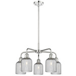Bridal Veil 516 Chandelier - Polished Chrome / Light Smoke