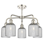 Bridal Veil 516 Chandelier - Polished Nickel / Light Smoke