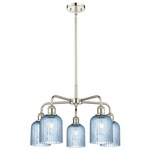Bridal Veil 516 Chandelier - Polished Nickel / Princess Blue