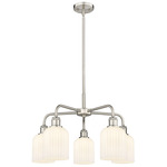 Bridal Veil 516 Chandelier - Satin Nickel / Gloss White