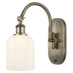 Bridal Veil 518 Swivel Wall Sconce - Antique Brass / Gloss White
