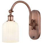 Ballston Bridal Veil Swivel Wall Sconce - Antique Copper / Glossy White
