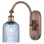 Bridal Veil 518 Swivel Wall Sconce - Antique Copper / Princess Blue