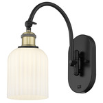 Bridal Veil 518 Swivel Wall Sconce - Black Antique Brass / Gloss White
