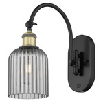 Bridal Veil 518 Swivel Wall Sconce - Black Antique Brass / Smoke