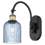 Bridal Veil 518 Swivel Wall Sconce - Black Antique Brass / Princess Blue
