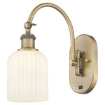 Bridal Veil 518 Swivel Wall Sconce - Brushed Brass / Gloss White