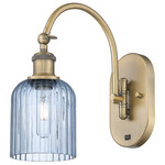 Bridal Veil 518 Swivel Wall Sconce - Brushed Brass / Princess Blue