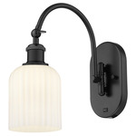 Bridal Veil 518 Swivel Wall Sconce - Matte Black / Gloss White