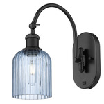 Bridal Veil 518 Swivel Wall Sconce - Matte Black / Princess Blue