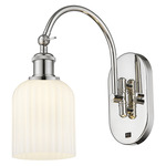 Bridal Veil 518 Swivel Wall Sconce - Polished Nickel / Gloss White