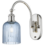 Bridal Veil 518 Swivel Wall Sconce - Polished Nickel / Princess Blue