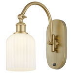Bridal Veil 518 Swivel Wall Sconce - Satin Gold / Gloss White