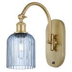 Bridal Veil 518 Swivel Wall Sconce - Satin Gold / Princess Blue