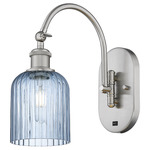 Bridal Veil 518 Swivel Wall Sconce - Satin Nickel / Princess Blue