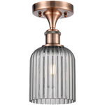 Edison Bridal Veil Semi Flush Ceiling Light - Antique Copper / Smoke