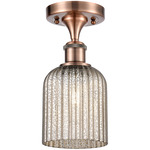 Edison Bridal Veil Semi Flush Ceiling Light - Antique Copper / Mercury