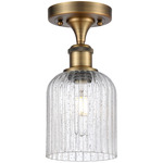 Edison Bridal Veil Semi Flush Ceiling Light - Brushed Brass / Clear Seedy