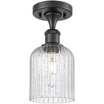 Edison Bridal Veil Semi Flush Ceiling Light - Matte Black / Clear Seedy