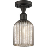 Edison Bridal Veil Semi Flush Ceiling Light - Oil Rubbed Bronze / Mercury