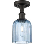 Edison Bridal Veil Semi Flush Ceiling Light - Oil Rubbed Bronze / Princess Blue