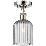 Edison Bridal Veil Semi Flush Ceiling Light - Polished Nickel / Smoke