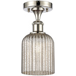 Edison Bridal Veil Semi Flush Ceiling Light - Polished Nickel / Mercury