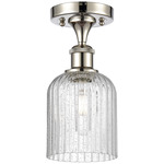 Edison Bridal Veil Semi Flush Ceiling Light - Polished Nickel / Clear Seedy