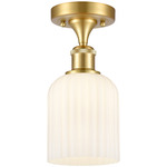 Edison Bridal Veil Semi Flush Ceiling Light - Satin Gold / Gloss White