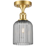 Edison Bridal Veil Semi Flush Ceiling Light - Satin Gold / Smoke