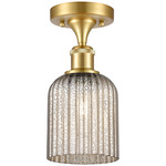 Edison Bridal Veil Semi Flush Ceiling Light - Satin Gold / Mercury