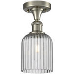 Edison Bridal Veil Semi Flush Ceiling Light - Satin Nickel / Smoke