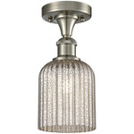 Edison Bridal Veil Semi Flush Ceiling Light - Satin Nickel / Mercury