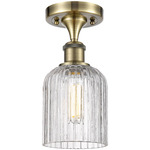 Edison Bridal Veil Semi Flush Ceiling Light - Antique Brass / Clear