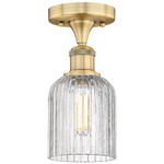 Edison Bridal Veil Semi Flush Ceiling Light - Brushed Brass / Clear