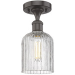 Edison Bridal Veil Semi Flush Ceiling Light - Oil Rubbed Bronze / Clear