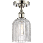 Edison Bridal Veil Semi Flush Ceiling Light - Polished Nickel / Clear