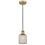 Edison Bridal Veil 616 Cord Pendant - Brushed Brass / Mercury