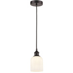 Edison Bridal Veil 616 Cord Pendant - Oil Rubbed Bronze / Gloss White