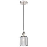 Edison Bridal Veil 616 Cord Pendant - Polished Nickel / Light Smoke