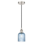 Edison Bridal Veil 616 Cord Pendant - Polished Nickel / Princess Blue