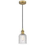 Edison Bridal Veil 616 Cord Pendant - Brushed Brass / Clear