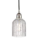 Edison Bridal Veil Cord Hung Pendant - Satin Nickel / Clear