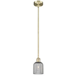 Edison Bridal Veil 616 Stem Pendant - Antique Brass / Light Smoke