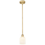 Edison Bridal Veil 616 Stem Pendant - Brushed Brass / Gloss White